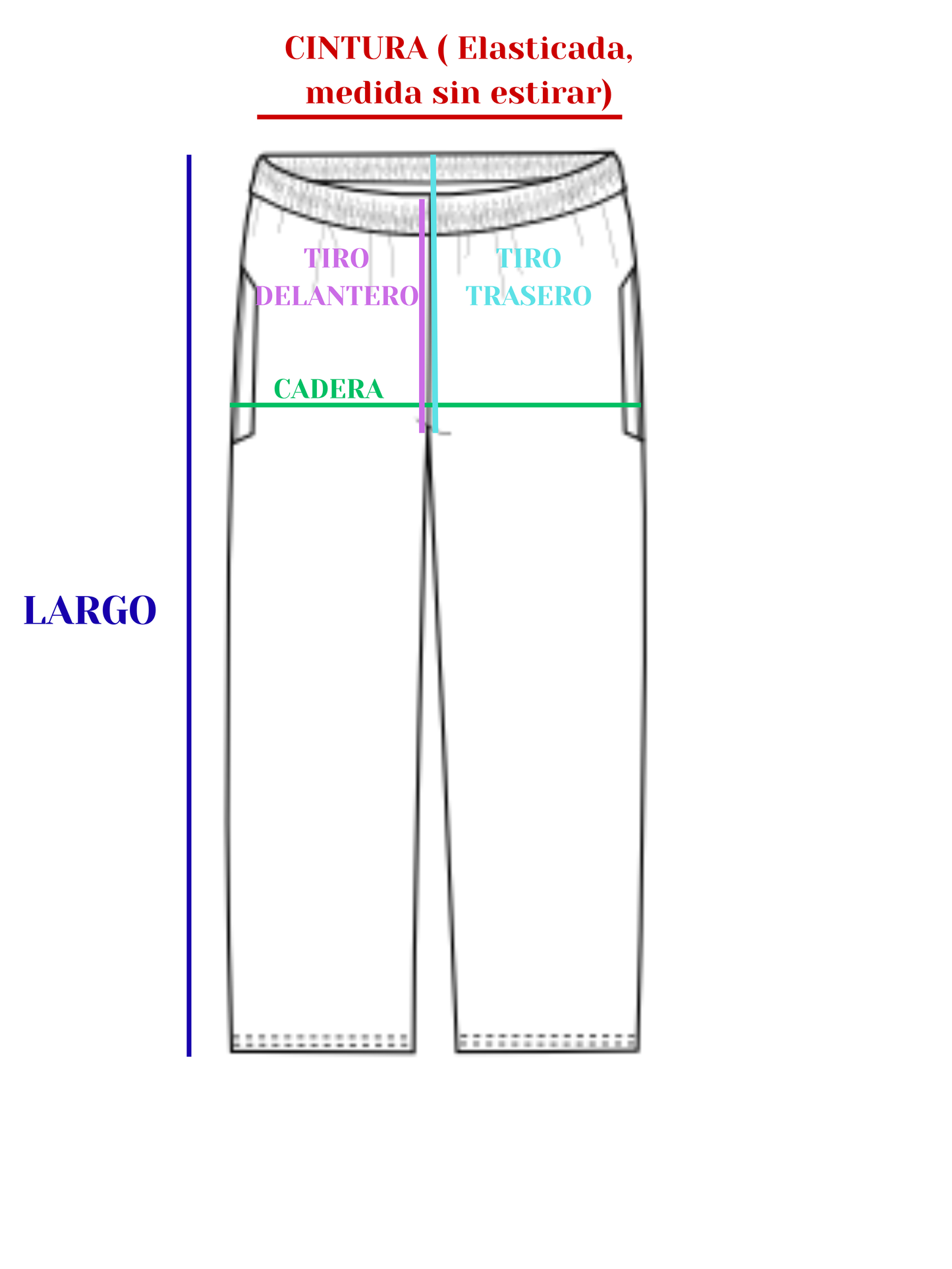 C.P.V Pantalón Mujer Con Pretina