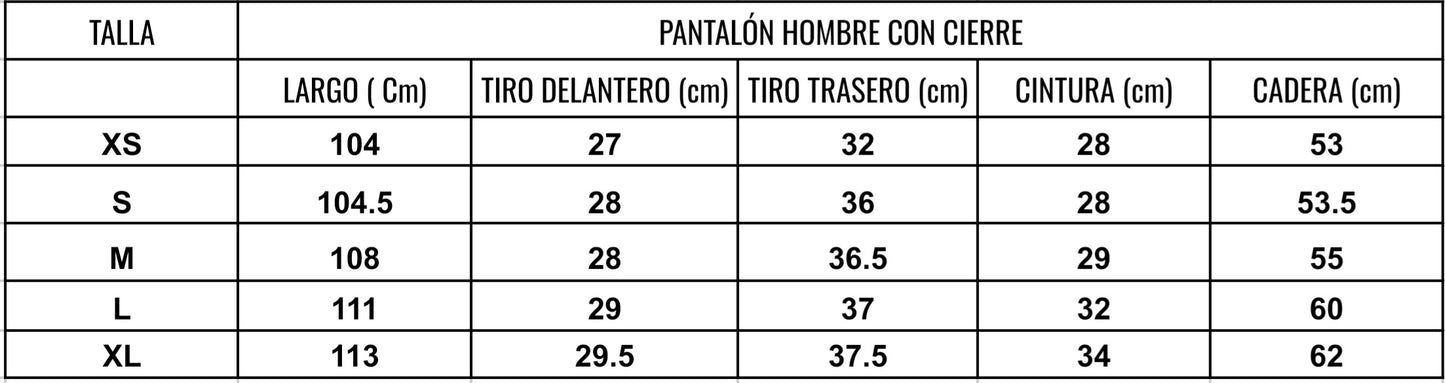 C.P.V Pantalón Hombre bolsillo con cierre