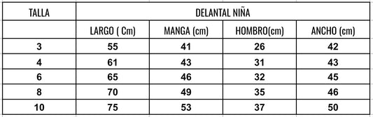 C.P.V Delantal Niña