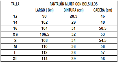 C.P.V Pantalón Mujer Con bolsillos
