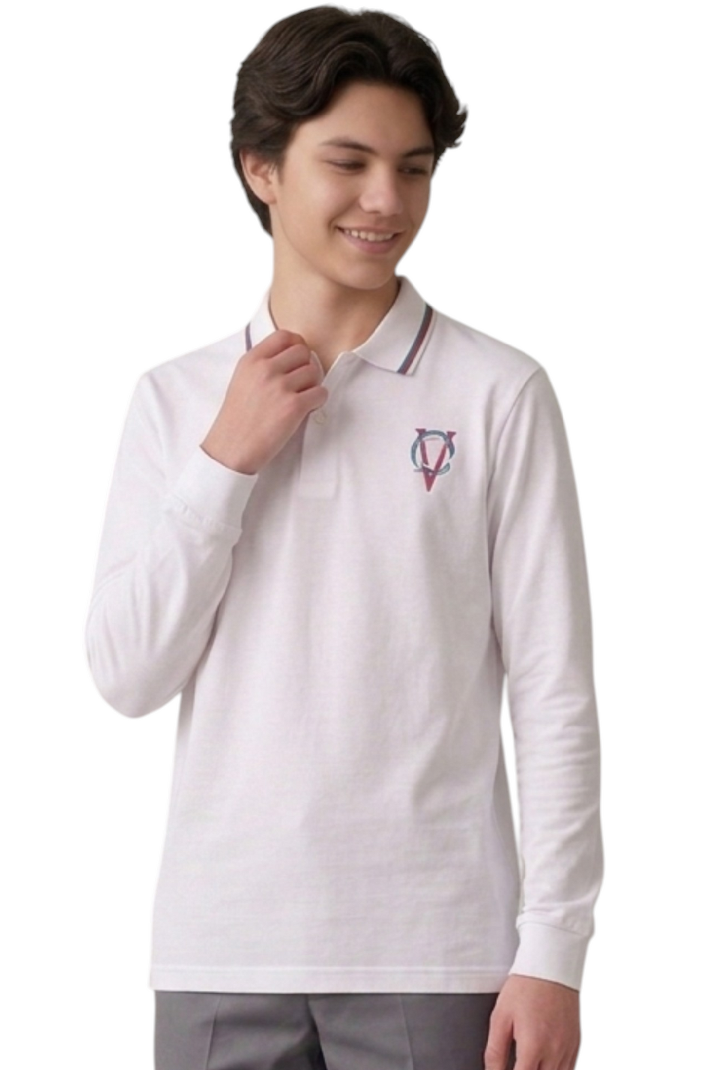 C.P.V Polera Pique Hombre manga larga